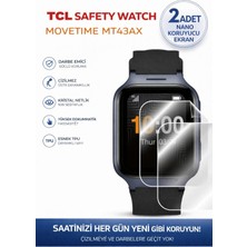 TCL Safety Movetime MT43AX Uyumlu Nano Jel Ekran Koruyucu 2 Adet Darbe Emici Çizilmez Film Kırılmaz