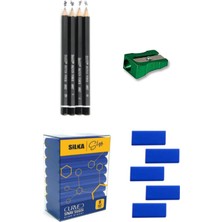St. Morritz Bianyo Dereceli Idora Dereceli Kurşun Kalem 5'li Pastel Silgi 8'li Kalemtıraş Set