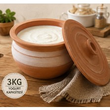 Han Cappadocia Collection Kapadokya El Yapımı Doğal Yoğurt Çömlek Güveç - 3 kg