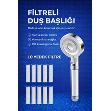 Dihamer Filtreli Duş Başlığı – Klor ve Kireç Önleyici – 10 Adet Yedek Filtreli – Cilt ve Saç Dostu