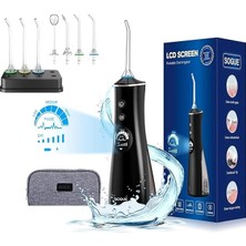 Mucize LCD Ekranlı Taşınabilir Ağız Duşu - 5 Modlu 260ML Şarjlı Diş ve Gözenek Temizleme Cihazı (Ipx7 Su Geçirmez)