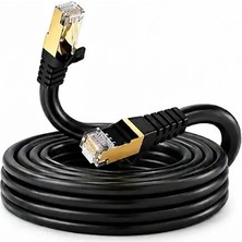 15 Metre Cat 7 Ethernet Altın Kaplama Uçlu Kablo Stp Korumalı 10 Gbps Yüksek Hızlı RJ45 Esnek Dayanıklı Ethernet Ağ Kablosu Gold Uçlu Yüksek Performans