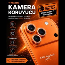 Mervin Store 17 Pro Max Uyumlu Premium Turuncu Taşlı Kamera Lens Koruyucu – Maksimum Koruma, Şık Tasarım