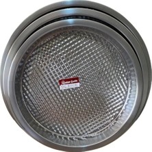 St. Morritz - Çiğ Köfte Tepsisi 3 Lü Set - 3 Adet Paslanmaz Krom Çelik Çiğ Köfte Leğeni - 36,38,40 cm