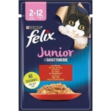 Felix Pouch Jöle Içinde Sığır Etli Yavru Kedi Konservesi 85GR