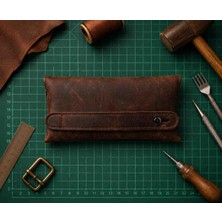 Vintage Leather Craft Hakiki Deri Erkek El Portföyü