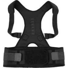 St. Morritz Kamburluk Önleyici Manyetik Medikal Unisex Ortopedik Korse Profesyonel Sporcu Dik Duruş Korse Siyah