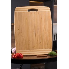 St. Morritz Antibakteriyel Bambu Hijyenik Meyve Sebze Ekmek Et Kesme Tahtası 26X36CM Mutfak Kesme Tahtası