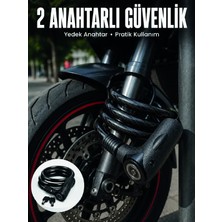 Alkasaz 180 cm Uzun Çelik Halatlı Anahtarlı Kilit ile Güvenli Park Deneyimi