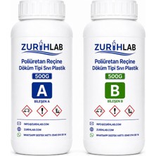 Zurihlab Zurıhlab Poliüretan Reçine Döküm Tipi Sıvı Plastik 1 kg (500G + 500G)