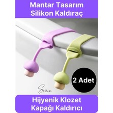 St. Morritz Mantar Tasarım 2 Adet Klozet Kapağı Kaldırma Hijyen Aparatı Tutucu Silikon Esnek Pratik Banyo Için