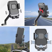 Alkasaz Motor,motosiklet,bisiklet ,scooter Için 360 Derece Dönebilen Dikiz Aynası Versiyonu Telefon Tutucu Aparat