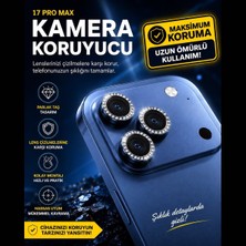 Mervin Store 17 Pro Max Uyumlu Premium Lacivert Taşlı Kamera Lens Koruyucu – Maksimum Koruma, Şık Tasarım