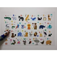 St. Morritz Rusça Alfabe Statik Kağıt Tahta 100X65CM