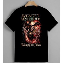 Avenged Sevenfold Kuru Kafa Syh Unisex Erkek Kadın Oversize Tişört Siyah