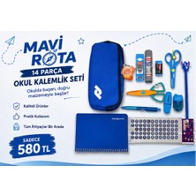 Mavi Rota 14 Parça Okul Kalemlik Seti