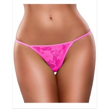Tegan Mor Gece Fantezi Pembe Dantel String-Tanga