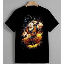 Goku Ultra Anime Karakter Syh Unisex Erkek Kadın Oversize Tişört Siyah