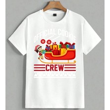 Noel Crew Kizak Hediye Noeller Unisex Oversize Tişört Beyaz
