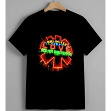 Unlimited Love Red Hot Chili Unisex Erkek Kadın Oversize Tişört Siyah