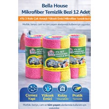Ny Joy Bella House Mikrofiber Temizlik Bezi 12 Adet (4'lü 3 Rulo) Çok Amaçlı Yüksek Emici Mikrofiber T