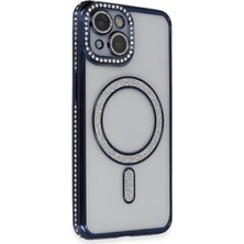 Ny Joy iPhone 13 Kılıf Joke Simli Magneticsafe Kılıf - Lacivert