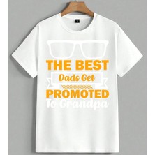 The Best Dads Promoted Sari Unisex Oversize Tişört Beyaz