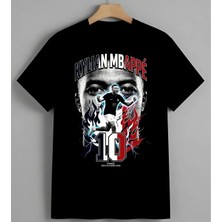 Kylian Mbappe Futbol Yildiz Unisex Erkek Kadın Oversize Tişört Siyah