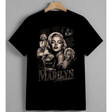 Marilyn Monroe Hollywood Ikon Unisex Erkek Kadın Oversize Tişört Siyah