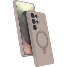 Ny Joy Galaxy S25 Ultra Regal Magsafe Standlı Kapak - Çöl Titanyum
