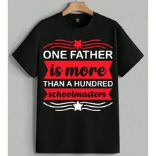 Is More Schoolmasters Kirmizi Baskılı Unisex Erkek Kadın Oversize Tişört Siyah