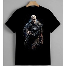 Polis Zombi Korku Sanat Aci Unisex Oversize Tişört Siyah