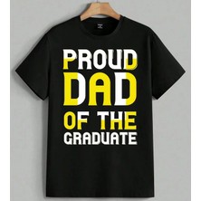Proud Band Sari Tipografi Baskılı Unisex Erkek Kadın Oversize Tişört Siyah