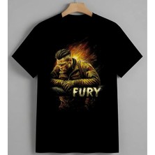 Fury Ates Kanatli Savasc Syh Unisex Erkek Kadın Oversize Tişört Siyah