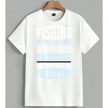 With Me Has An Excuse Unisex Oversize Tişört Beyaz