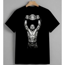 Ufc Sampiyonu Boks Kemeri Unisex Erkek Kadın Oversize Tişört Siyah