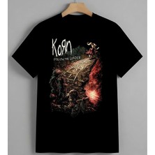 Korn Band Hopscotch Oyunu Unisex Erkek Kadın Oversize Tişört Siyah