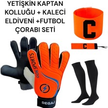 St. Morritz Yetişkin C Kaptan Kolluğu Kaleci Eldiveni Bilek Bandajlı Siyah Futbol Çorabı Seti
