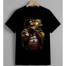 Marlboro Nacional Sigara Baski Unisex Oversize Tişört Siyah
