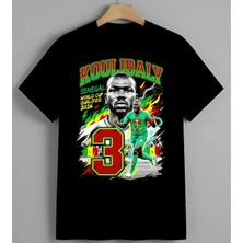 Koulibaly Senegal World Cup Unisex Erkek Kadın Oversize Tişört Siyah
