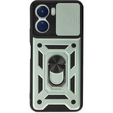 Ny Joy Y16 Kılıf Pars Lens Yüzüklü Silikon - Yeşil