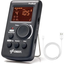 Mucize Sondery Probeat Dijital Sesli Metronom - Şarj Edilebilir, LED Ikazlı, Kulaklık Çıkışlı Enstrüman Metronomu (Gitar, Piyano, Davul Uyumlu)