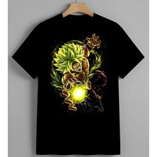Dragon Ball Super Saiyan Anime Syh Unisex Erkek Kadın Oversize Tişört Siyah