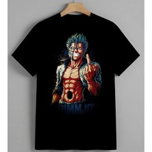 Rimmu Jo Kas Anatomisi Anime Unisex Erkek Kadın Oversize Tişört Siyah