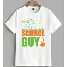 Science Guy Kimya Lab Egitim Unisex Oversize Tişört Beyaz