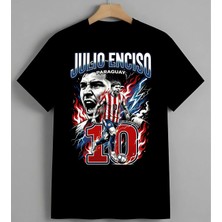 Julio Engiso Futbol Oyuncu Unisex Erkek Kadın Oversize Tişört Siyah