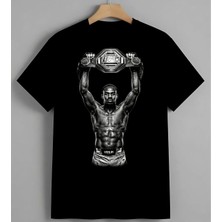 Ufc Sampiyonu Dovus Sporu 2 Unisex Erkek Kadın Oversize Tişört Siyah