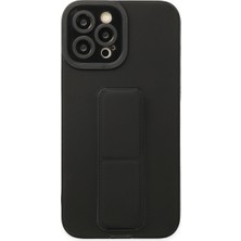 Ny Joy iPhone 12 Pro Max Kılıf Mega Standlı Silikon - Siyah