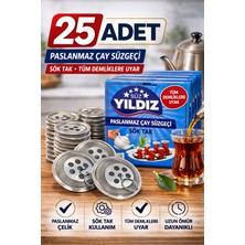 Ny Joy 25 Adet Paslanmaz Çelik Çaydanlık Demlik Süzgeci Sök Tak Çay Süzgeci Tüm Demliklere Uyumlu �