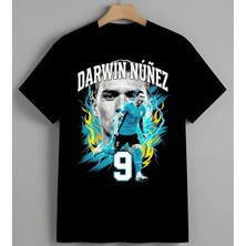 Dadwininunez Futbolcu Mavi Syh Unisex Erkek Kadın Oversize Tişört Siyah